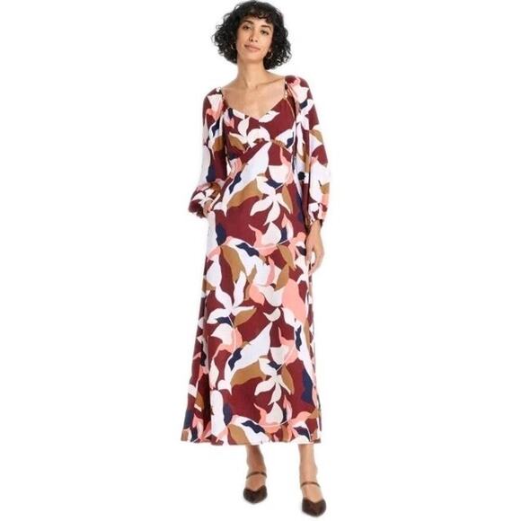 Womens A New Day Boho Long Sleeve Abstract Print Maxi Dress Multicolor Size 3X - Picture 2 of 7